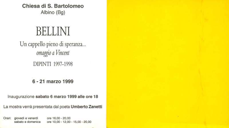 Bellini - Un cappello pieno di speranza... omaggio a Vincent