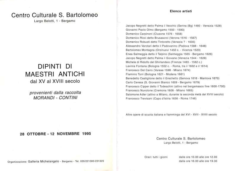 Dipinti di maestri antichi dal XV al XVIII secolo