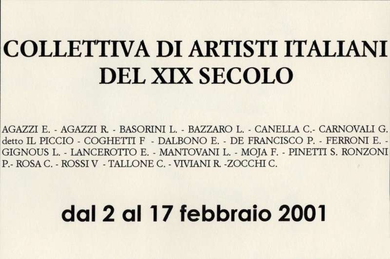 Collettiva di artisti italiani del XIX secolo