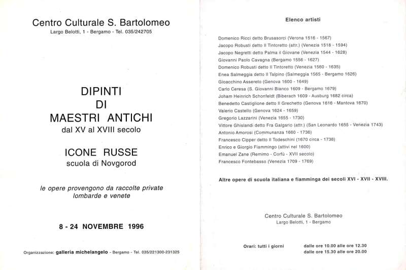 Dipinti di maestri antichi dal XV al XVIII secolo – Icone Russe Scuola di Novgorod